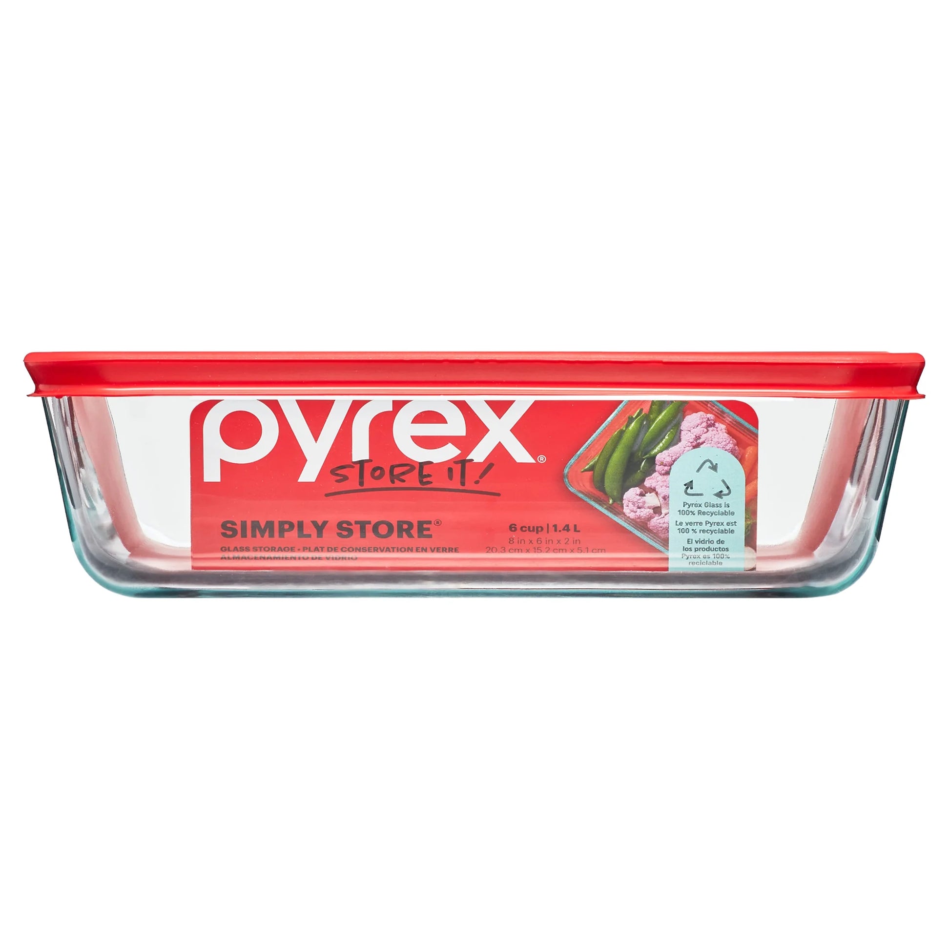 (2 Pack)  6 Cup Simply Store Rectangular Dish